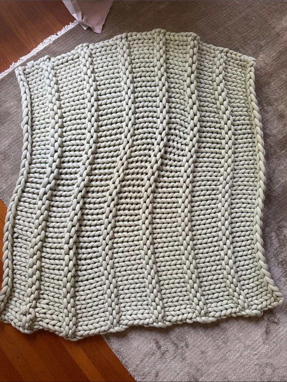 Pottery Barn Teen Sage Green Chunky Knit Throw